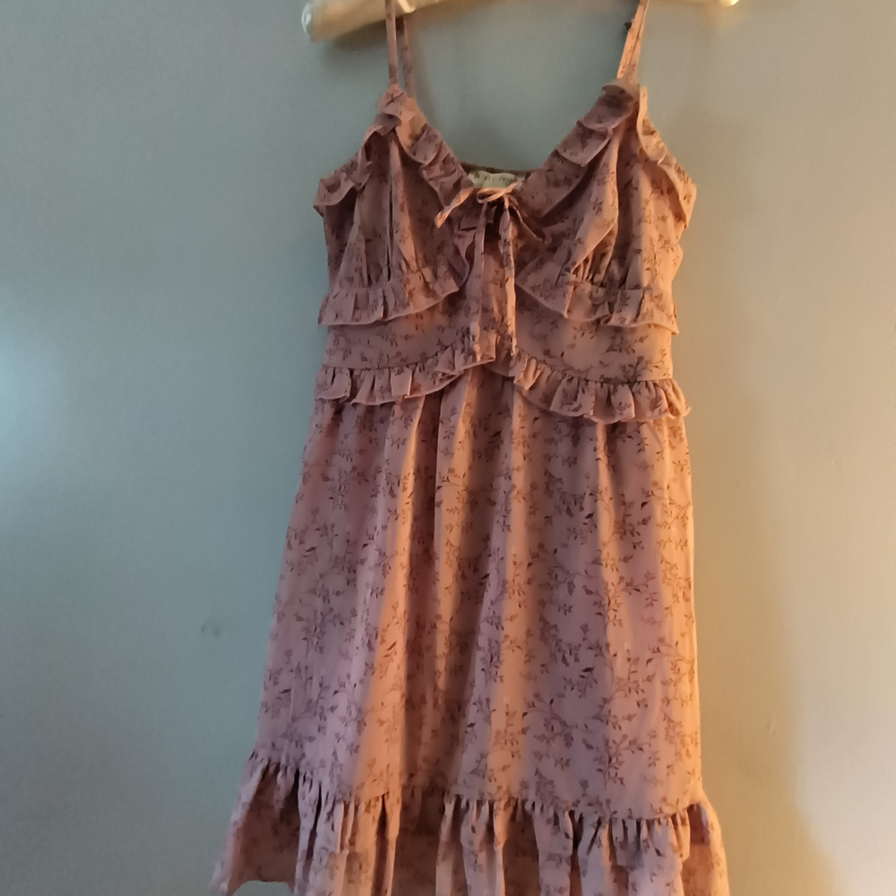 Floral Ruffle Kids Dress - Purple